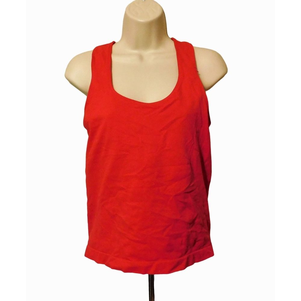 Champion Sports Shirt Bra Racer Back L/XL Red Stretch Athletic Active Wear